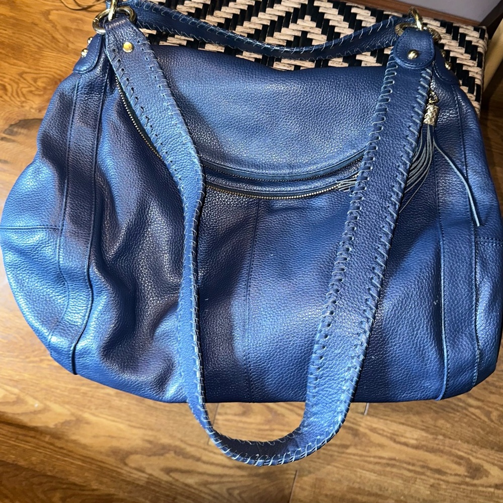 Onna Ehrlich Blue leather Shoulder Bag Slouchy